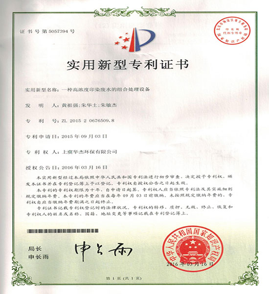 一種高濃度印染廢水的組合處理設備